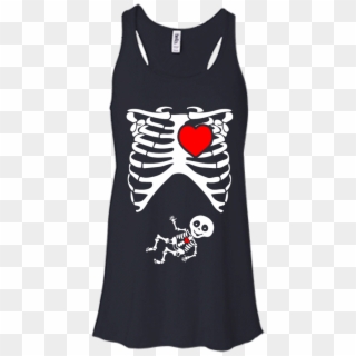 Halloween Funny Sexy Pregnant Xray Skeleton Baby Shirt, - Rib Cage T Shirt, HD Png Download