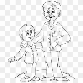 Father And Drawing At Getdrawings Com Free - Dad And Son Coloring Pages, HD Png Download