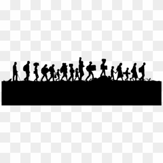 Read More - Silhouette Of Refugees People Walking, HD Png Download