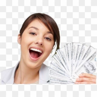 Make Money Png Transparent Images - Girl With Money In Hand Png, Png Download
