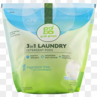 Grab Green Natural 3 In 1 Laundry Detergent Pre-measured - Grab Green Laundry Detergent, HD Png Download