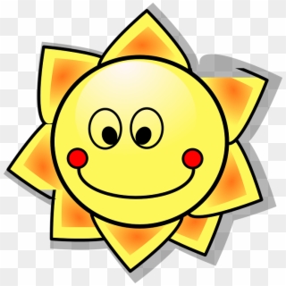 Sun Solar Sunshine Cartoon Hot Summer Smile - Sun Clip Art, HD Png Download