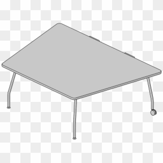 Table-media Trapezoid 60x84,fixed Legs,w/casters And - Coffee Table, HD Png Download