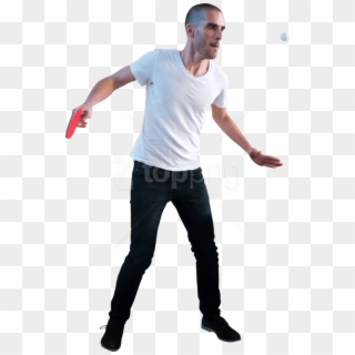 Casual Woman Standing Png - Playing Ping Pong Png, Transparent Png