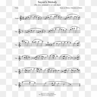 Sayori's Melody - Sayuri's Melody Violin Sheet Music, HD Png Download