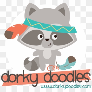 Dorky Doodles Logo With Raccoon V=1536182093 - Cartoon, HD Png Download