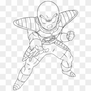 Krillin Drawing Graphic Library Library - Krilin Lineart, HD Png Download