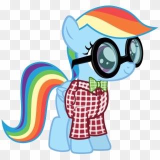 Nerd Clipart Goggle - Rainbow Dash With Nerd Glasses, HD Png Download