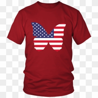 American Flag Butterfly T-shirt For All Patriotic Holidays - 27 Birthday Shirt Ideas, HD Png Download