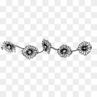 1078 X 346 16 - Black And White Daisy Chain, HD Png Download