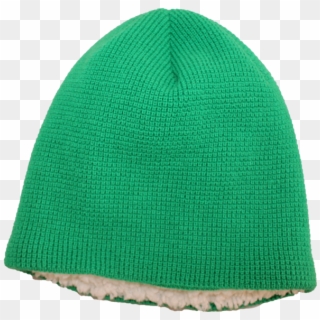 Sherpa Beanie In Green - Knit Cap, HD Png Download