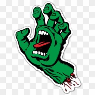 #zombie #hand #scream #sticker #dead #mouth #grenn#freetoedit - Santa Cruz Screaming Hand Png, Transparent Png