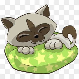 Clipart Kitten Sleeping On Starry - Sleeping On A Pillow Clipart, HD Png Download