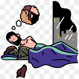 Married Couple Going To Sleep In The City - Sleep Couple Cartoon Png, Transparent Png