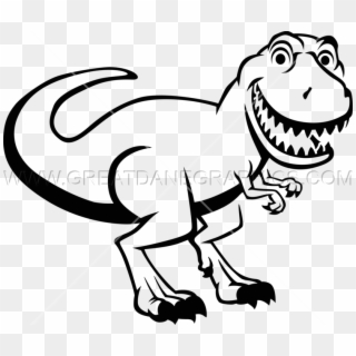 T Rex Png Black And White - Trex Clipart Black And White, Transparent Png