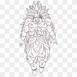 Broly Drawing Coloring Page Pages - Line Art, HD Png Download