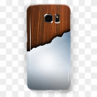 Digital Design Of Broken Off Brushed Metal Over A Wooden - Smartphone, HD Png Download
