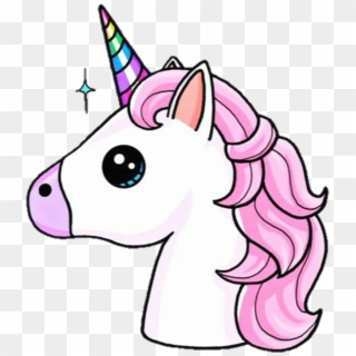 #png #edit #overlay #tumblr #unicorn #unicornio #rainbow - Unicorn Drawing Emoji, Transparent Png