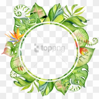 Free Png Baby Shower Invitation Boho Tropical Png Image - Leaves Frame Png, Transparent Png