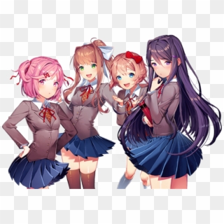 Bugmaster06 on X: Doki Doki Literature Club characters: Sayori (my wife)  Natsuki Yuri Monika  / X