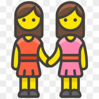 Two Women Holding Hands Emoji - Emoji De Dos Mujeres, HD Png Download