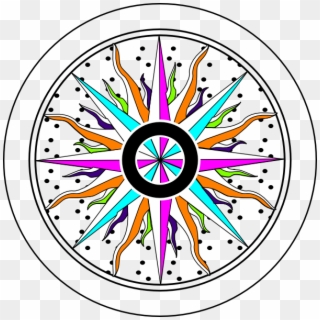 Colorful Compass Rose Clip Art - Compass Clipart Colorful, HD Png Download