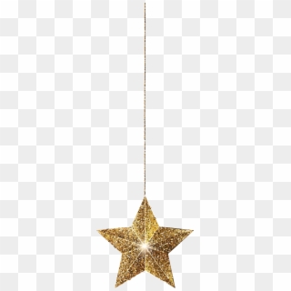 Golden Hanging Star Png Clip Art Image - Clipart Hanging Stars Png, Transparent Png