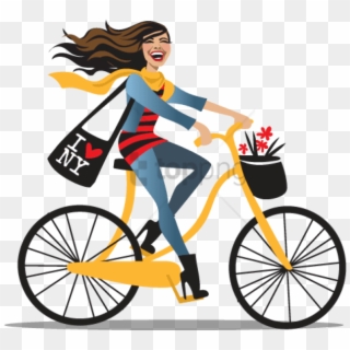 Free Png Girl With Bicycle Transparent Background Png - Clipart Images Girl On Bike, Png Download