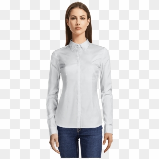 White 100% Cotton Button Down Shirt - Shirt, HD Png Download