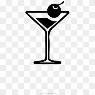 Cocktail Coloring Page - Martini, HD Png Download