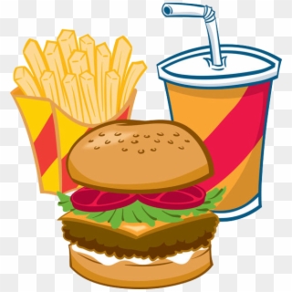 Image Free Download Soft Drink French Fast Food Junk - Burger Fries And Drink Clipart, HD Png Download