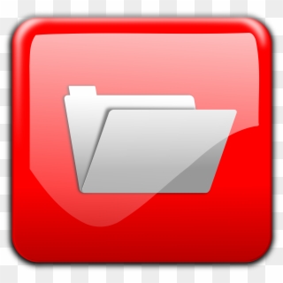 Small - Red Folder Glossy Icon, HD Png Download