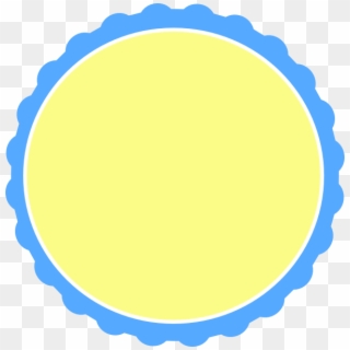 Light Blue & Pale Yellow Scallop Circle Frame Svg Clip, HD Png Download