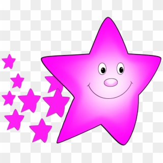 Pink Comet Clipart - Red Stars Clip Art, HD Png Download