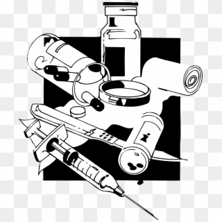 Medicine Free Stock Photo Illustration Of Syringes - Black And White Medicine, HD Png Download