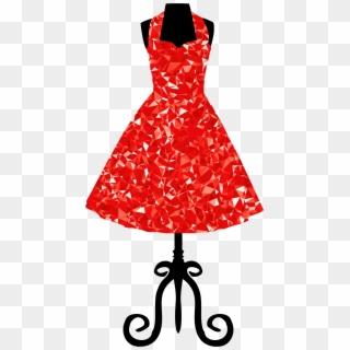 Clipart Ruby 1950s Vintage Dress - Vintage Dress Clip Art, HD Png Download