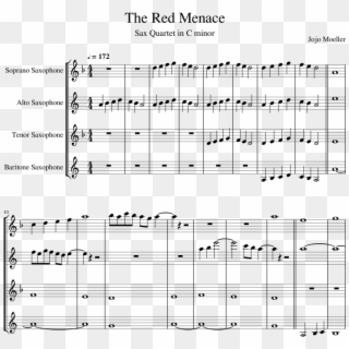 The Red Menace Sheet Music For Soprano Saxophone, Alto - World Revolving Saxophone, HD Png Download