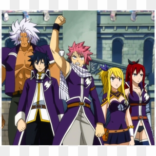 Fairy Tail Erza Gray Natsu Lucy Elfman Wendy Grand - Natsu And Lucy Grand Magic Games, HD Png Download