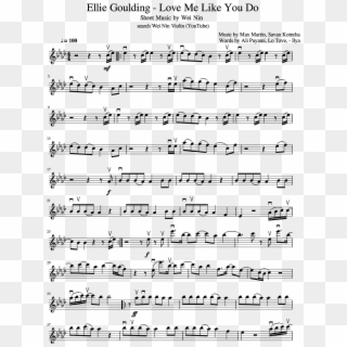 Love Me Like You Do Youtube - Believer Imagine Dragons Violin Sheet Music, HD Png Download