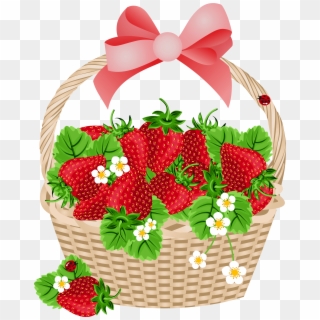 Clip Art Library Stock With Strawberries Png Gallery - Basket Of Strawberries Cartoon, Transparent Png
