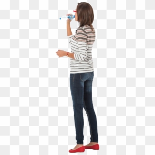Woman Standing Drinking People Cutout, Cut Out People, - Girl, HD Png Download
