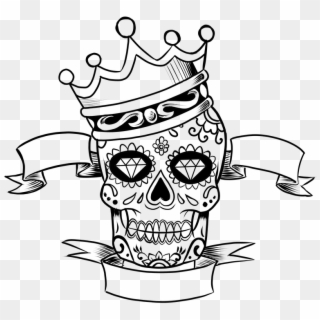Skull Dia De Los Muertos Drawing, HD Png Download
