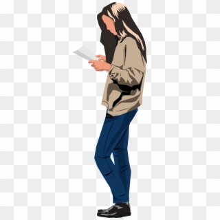 Big Image - Woman Standing Reading, HD Png Download