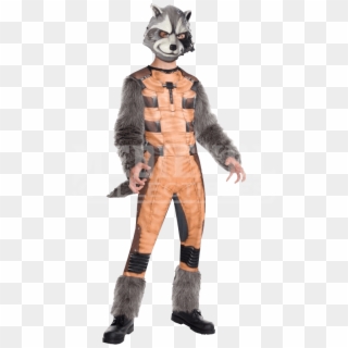 Kids Deluxe Rocket Raccoon Costume - Guardians Of The Galaxy Rocket Costume Mens, HD Png Download
