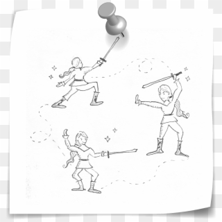 Fight Scene Doodle - Sketch, HD Png Download