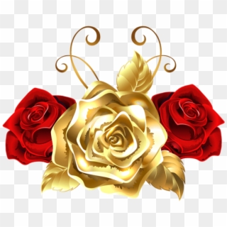 Free Png Gold And Red Roses Png Images Transparent - Gold And Red Roses Png, Png Download