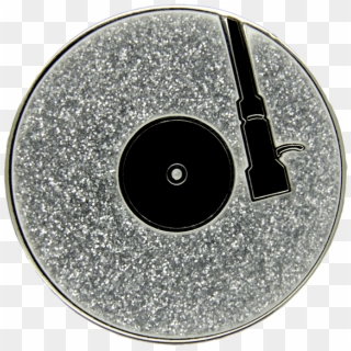 Turntable Pin, Silver Glitter - Circle, HD Png Download