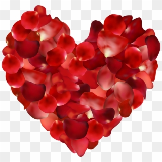 Rose Petals Hearts Transparent Png Clip Art Image - Rose Petal Heart Transparent, Png Download