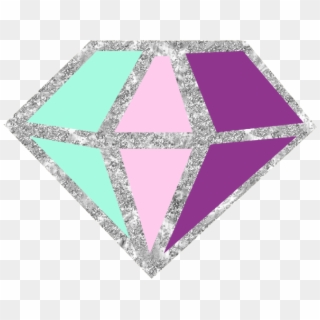 #diamond #pinkandpurple #silver #glitter #glittersilver - Triangle, HD Png Download
