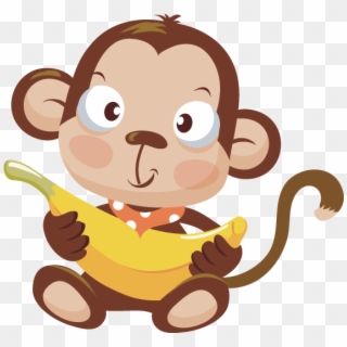 Monkeys Bananas Clipart Png For Free - Baby Monkey Clipart Png, Transparent Png